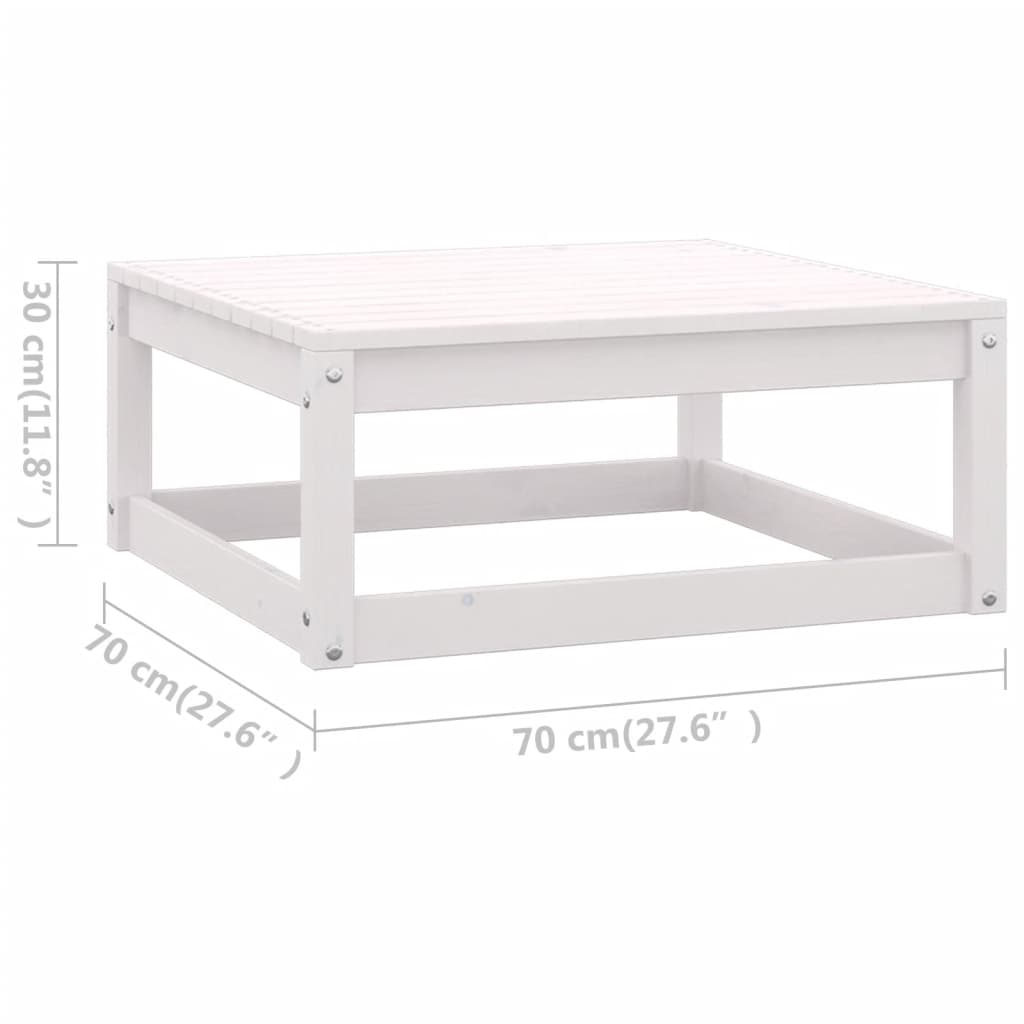 11-tlg. Garten-Lounge-Set mit Kissen Weiss Kiefer Massivholz